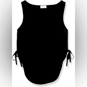 TEREA Women's Sleeveless Tori Adjustable Black Side Tie Top Size: Large